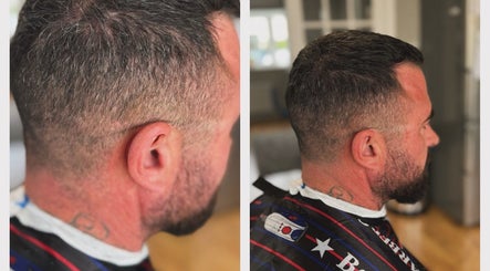 Close-up of a sleek fade haircut at Fade n Blade in Douglas, United Kingdom, GB.