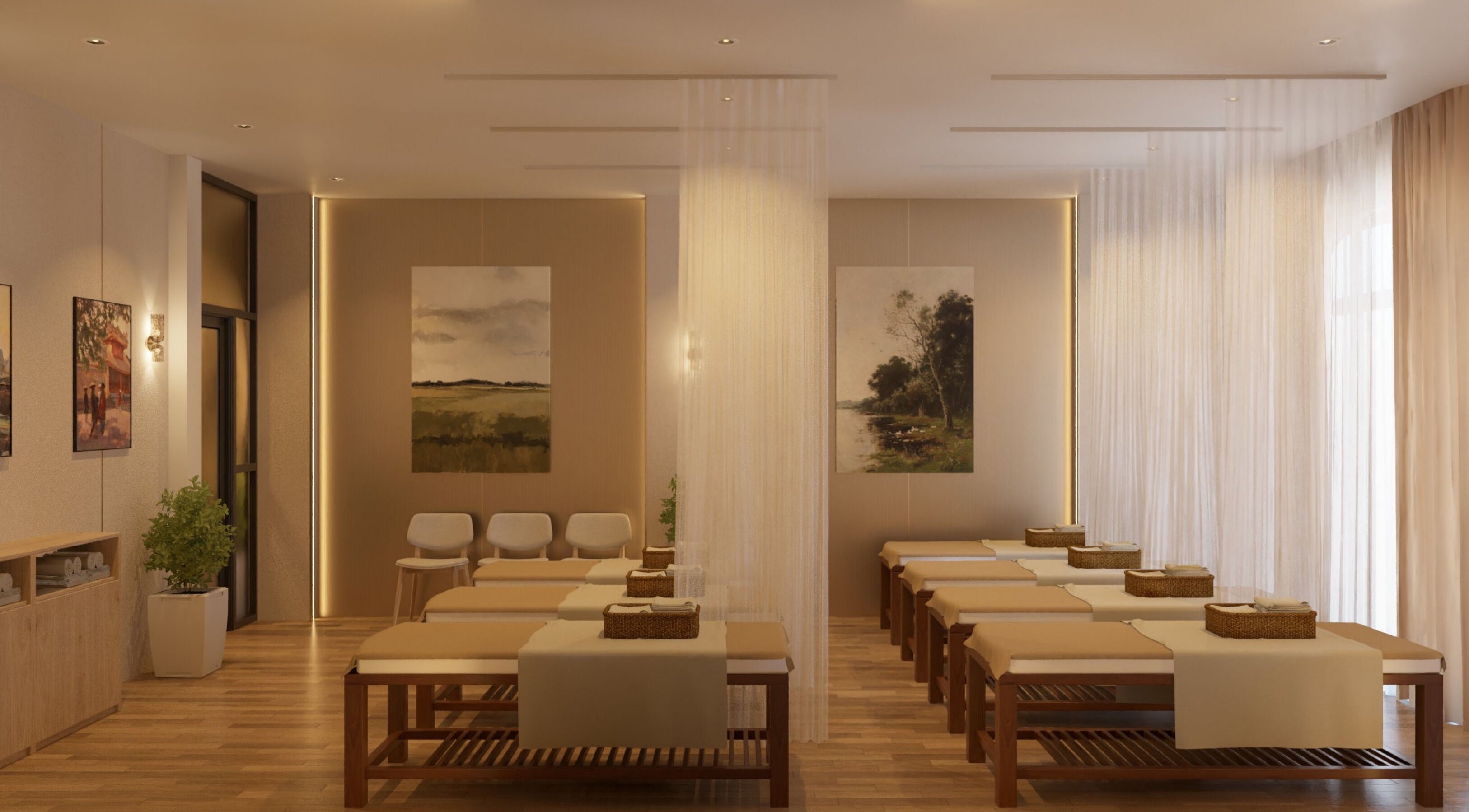 Peaceful massage room at Luxury Healthy Spa & Massage, Đà Nẵng, Đà Nẵng, VN with soft lighting and elegant decor.