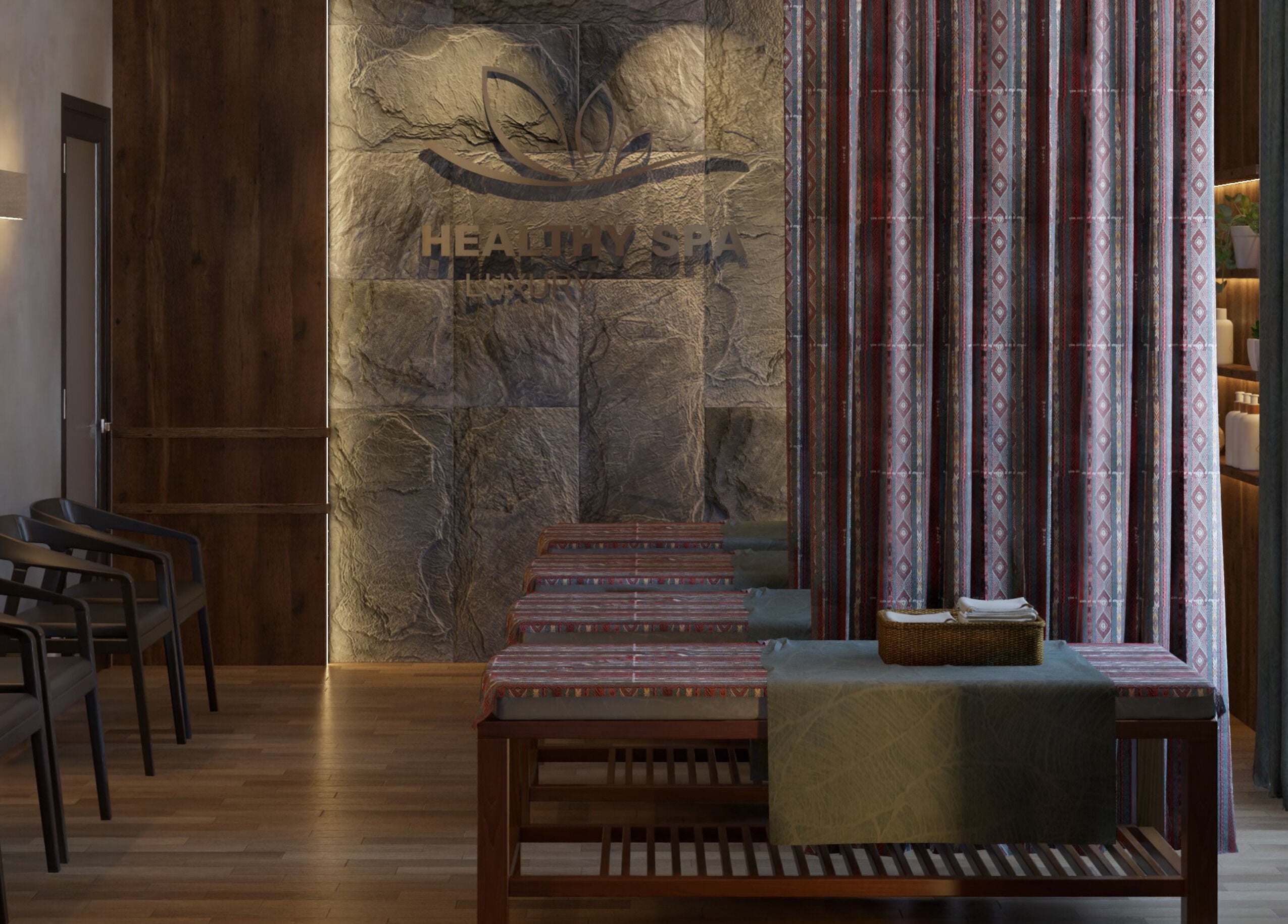 Elegant spa room at Luxury Healthy Spa & Massage, Đà Nẵng, Đà Nẵng, VN, showcasing tranquil ambiance.