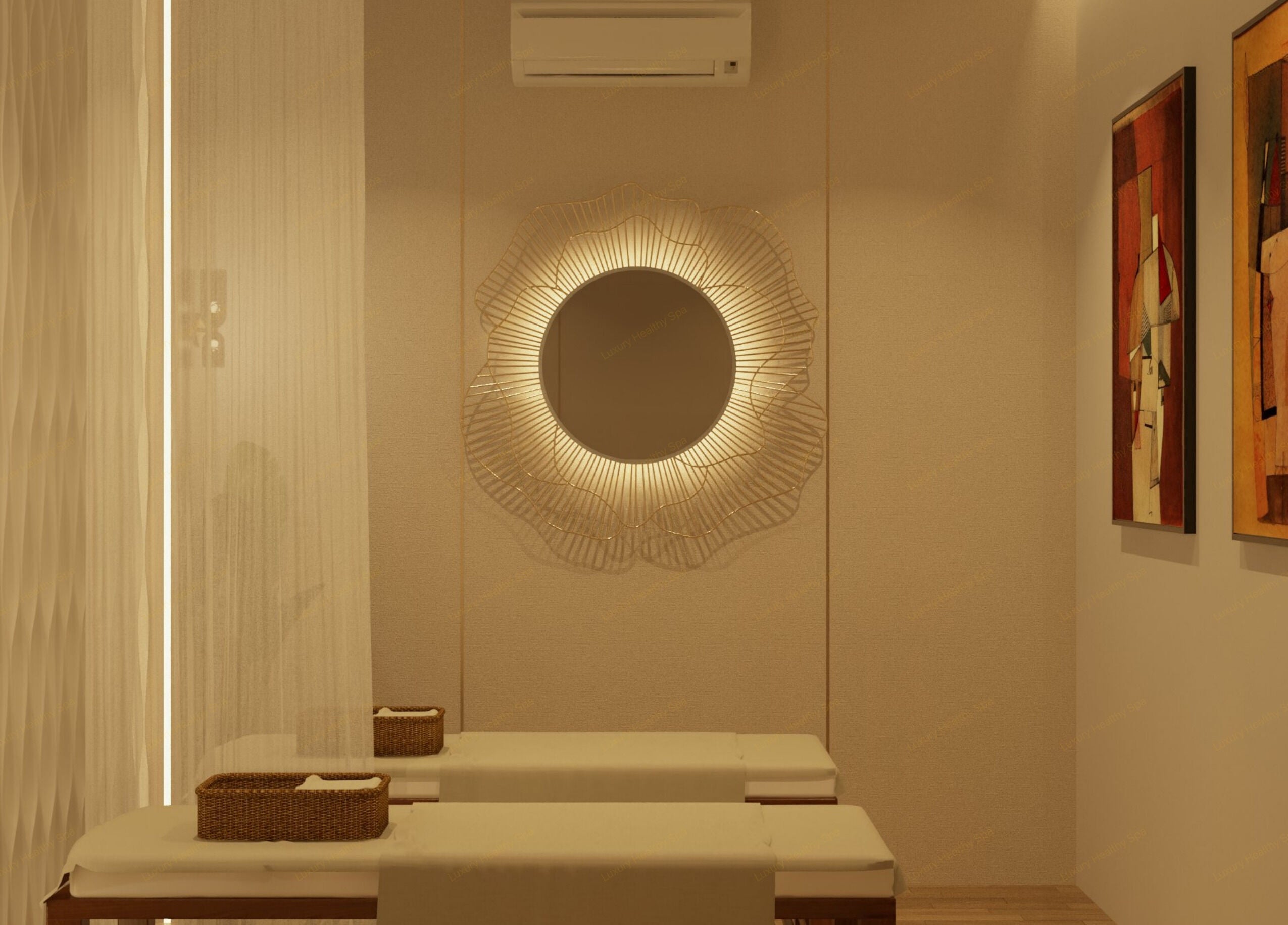Luxury Healthy Spa & Massage in Đà Nẵng offers a serene room with modern decor for ultimate relaxation.