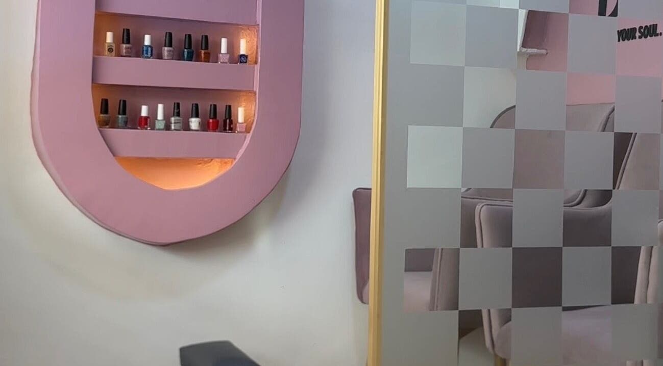 Nail polish display in Femme Spa And Body Works Maryland, offers pampering services in Lagos, Lagos, NG.