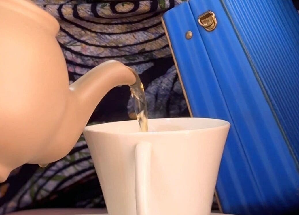 Tea being poured into a cup at Femme Spa And Body Works Maryland in Lagos, Lagos, NG.