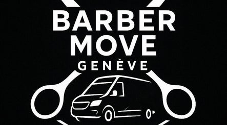 Logo de Barber Move avec des ciseaux et un van à Genf, Genf, CH.