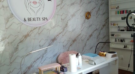 Chic manicure station at The Nail Statement & Beauty Spa, Gqeberha, Eastern Cape, ZA with marble decor.