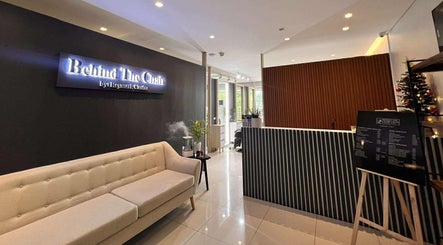 Elegant reception area at Behind The Chair by Reymark Castro Salon, Quezon City, Metro Manila, PH.