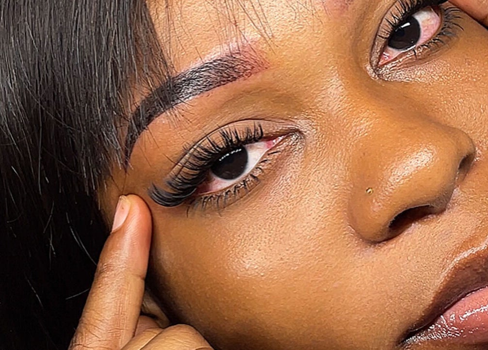 Close-up of lush eyelashes enhancement at NK Aesthetics, Ibadan, Oyo, NG.