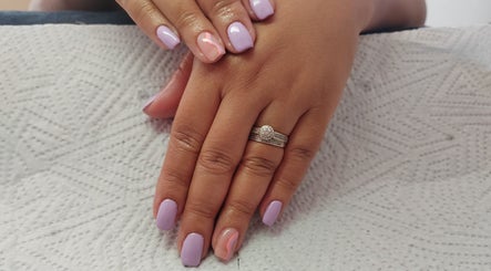 Lavender manicure at K.A Beauty, Cape Town, Western Cape, ZA, showcasing elegant ring and nail art.