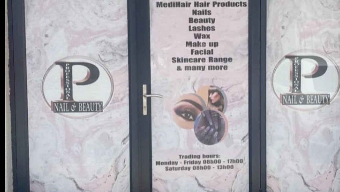 Entrance of Ef Nails in Vanderbijlpark, Gauteng, ZA showcasing nail and beauty services.