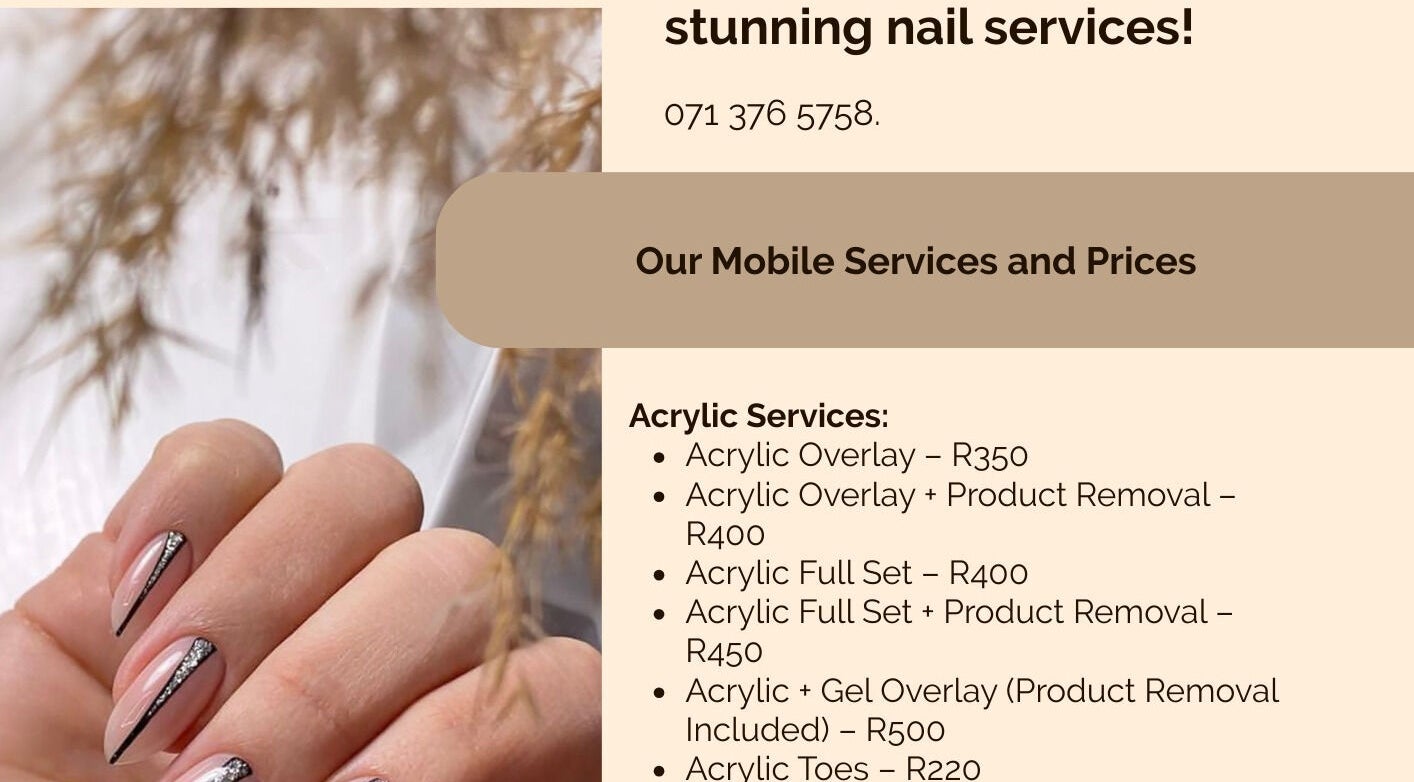 Ef Nails offers stunning acrylic nail services in Vanderbijlpark, Gauteng, ZA with competitive pricing.