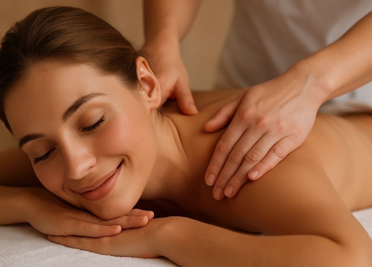 Relaxing massage at Benji, Brossard, Québec, CA, showcasing a serene spa experience.