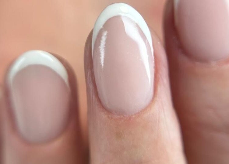 French manicure close-up at Sylwia Nails & Beauty, Cork, County Cork, IE.