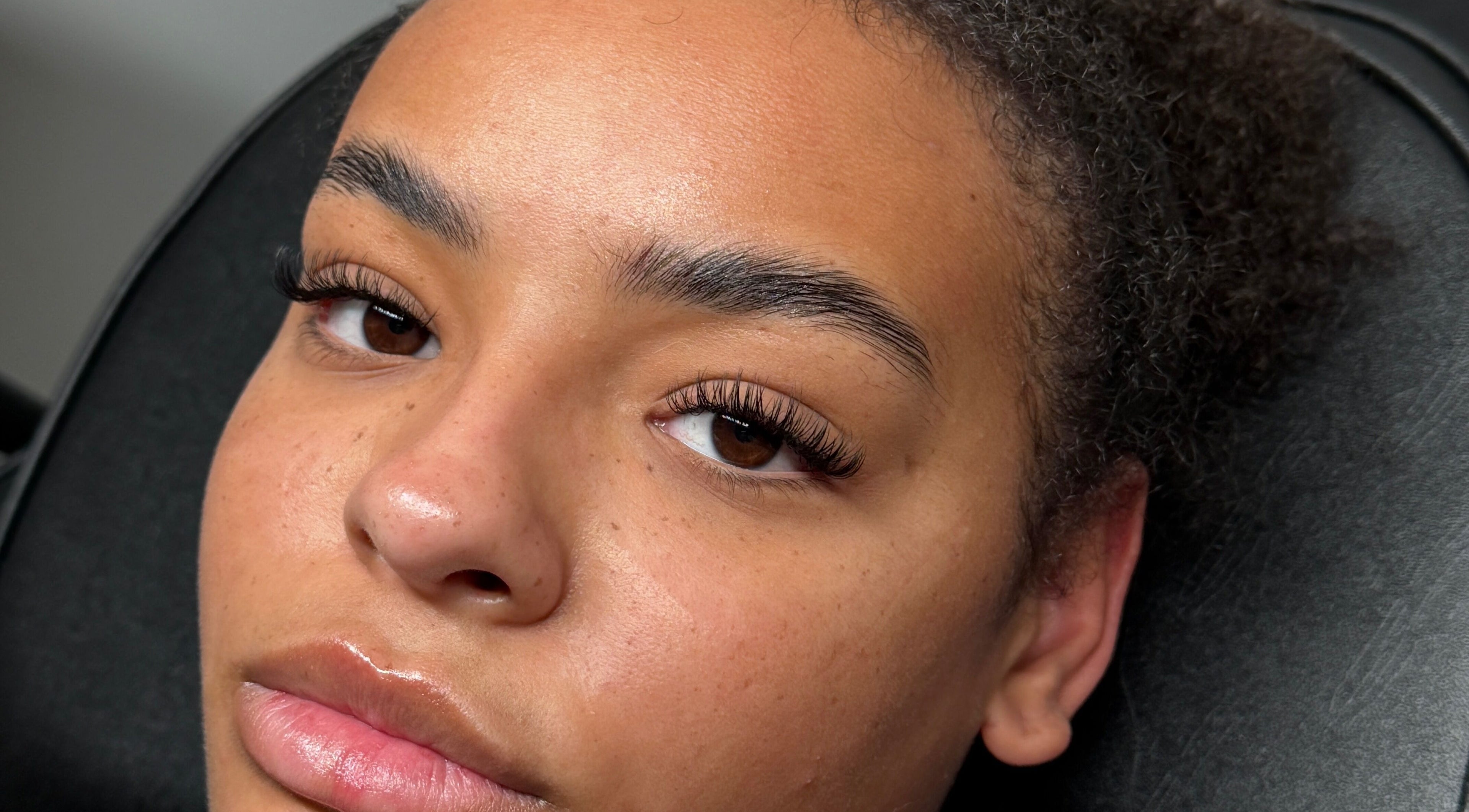 Close-up of elegant eyelash extensions by ByChiaraB in Balsall Common, England, GB.