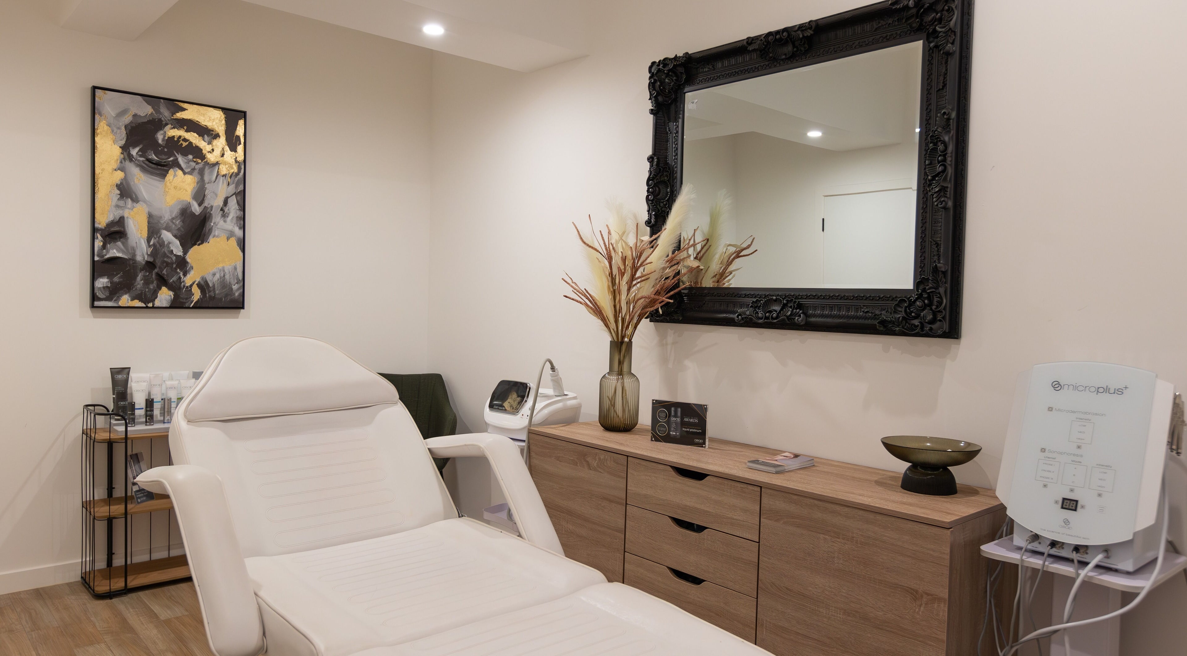 Treatment room at Silk Clinical Aesthetics, Christchurch, Canterbury Region, NZ, featuring modern decor.