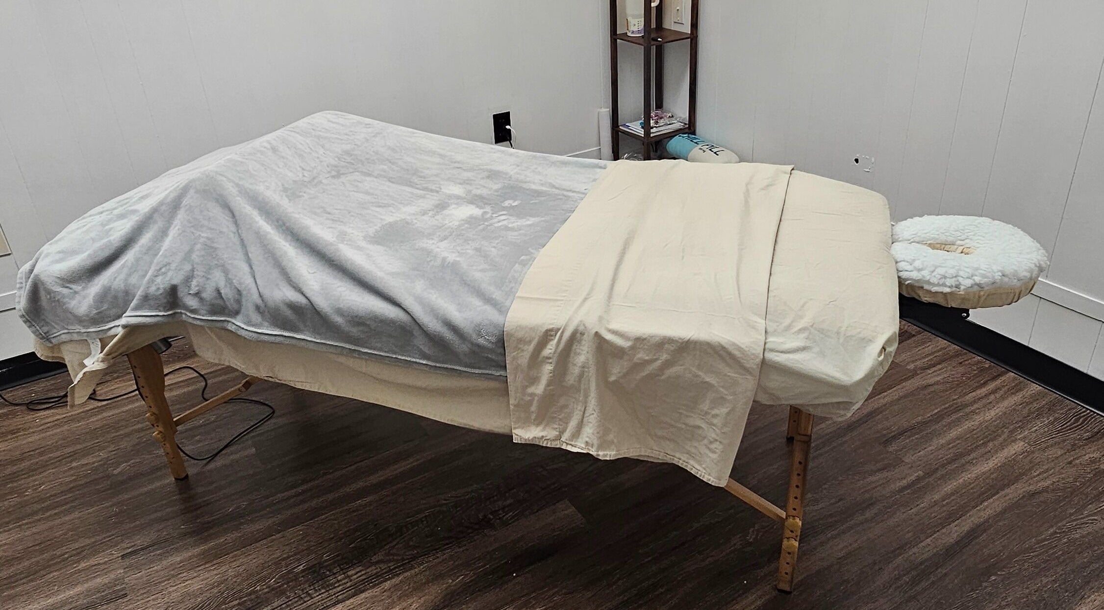 Massage table ready at Galvan Massage Therapy, Longview, Texas, US offering a peaceful massage experience.