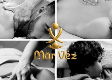 Mär Vëz Spä massage collage in Tulum, Quintana Roo, MX, showcasing relaxation techniques.