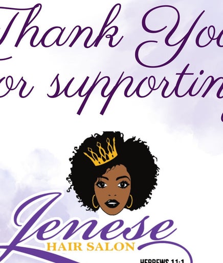 Thank you message with floral design for Jenesehairsalon in Curepe, Tunapuna/piarco Regional Corporation, TT.
