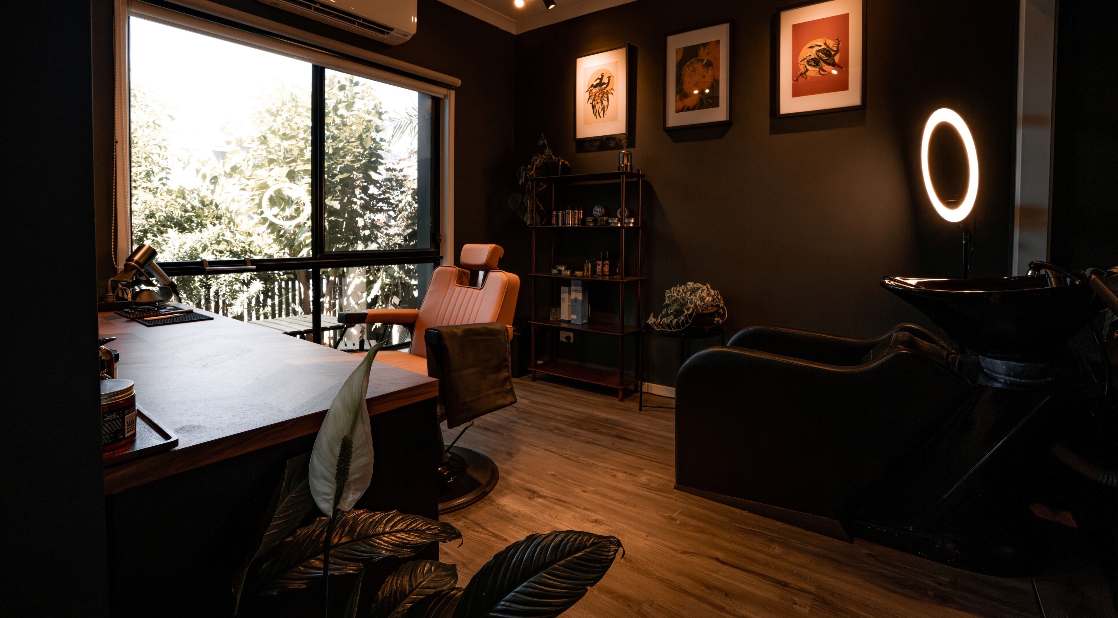 Inside Caleb Sweeney Barber's trendy space in Nirimba, Queensland, AU featuring a chic setup and modern decor.