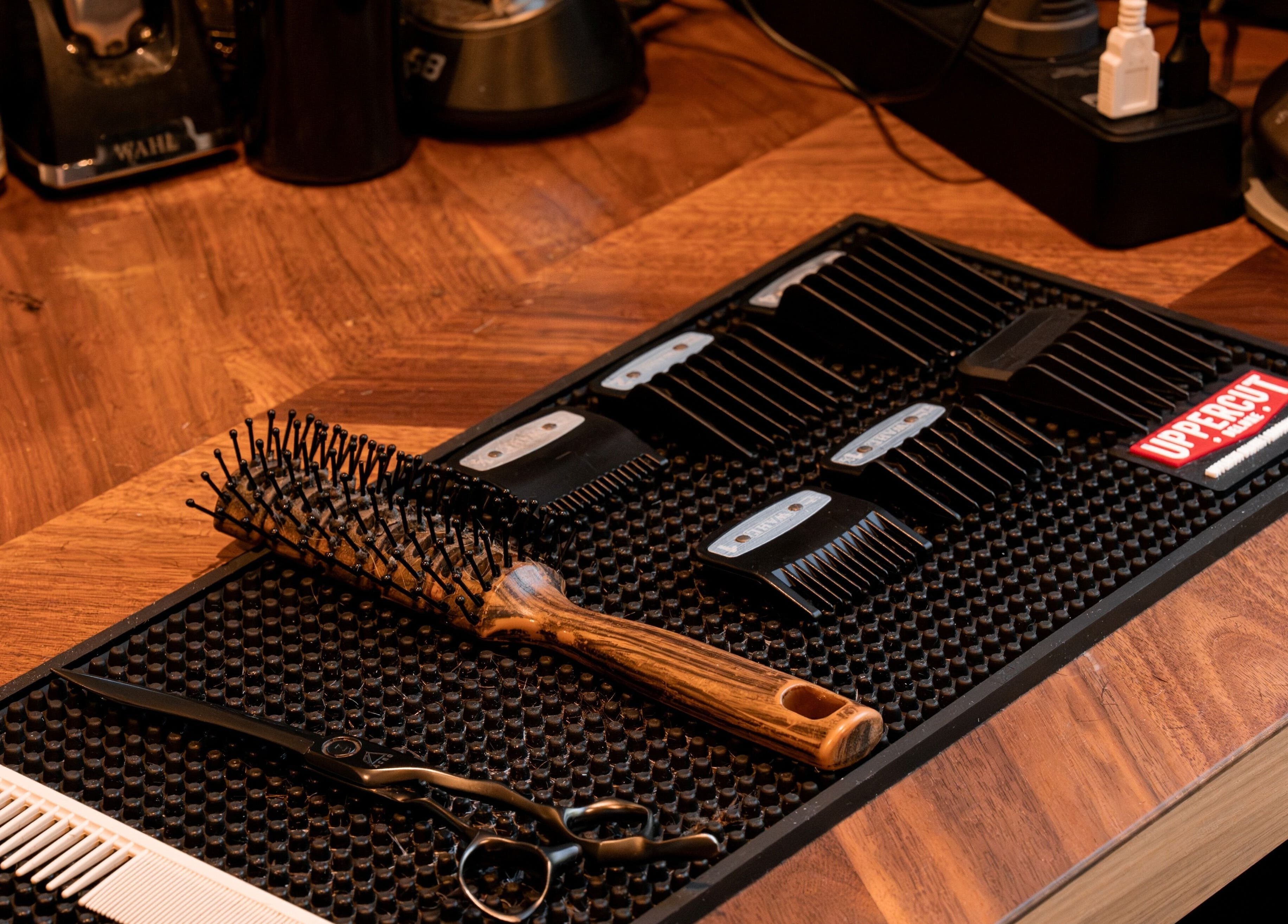 Professional barber tools at Caleb Sweeney Barber, Nirimba, Queensland, AU, showcasing precision and style.