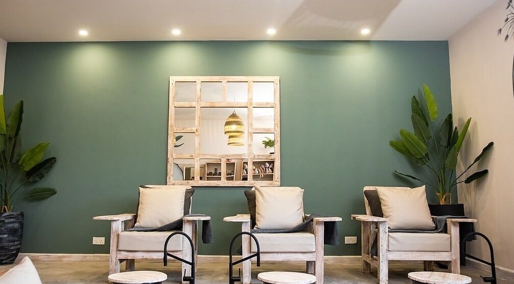 Serene seating area at Spa@primevenue in Lusaka, Lusaka Province, ZM with stylish décor.