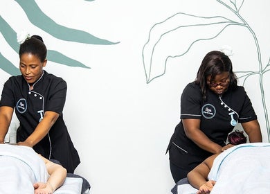 Therapists providing massage at Spa@primevenue, Lusaka, Lusaka Province, ZM, enhancing wellness and relaxation.