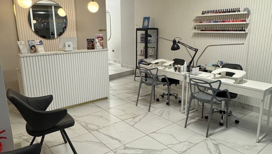 Cozy interior of Nails By Sophie, a chic nail salon in Liverpool, England, GB.