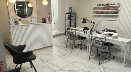 Cozy interior of Nails By Sophie, a chic nail salon in Liverpool, England, GB.