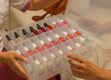 A vibrant nail polish collection at زوز للعناية النسائي - Zooz care, Riyadh, Riyadh Province, SA.