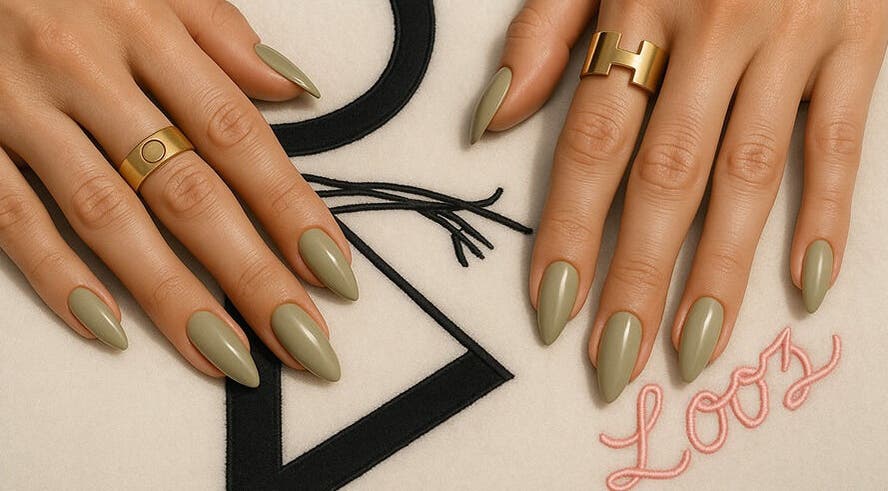 Sleek manicured nails with gold rings at زوز للعناية النسائي - Zooz care, Riyadh, Riyadh Province, SA.