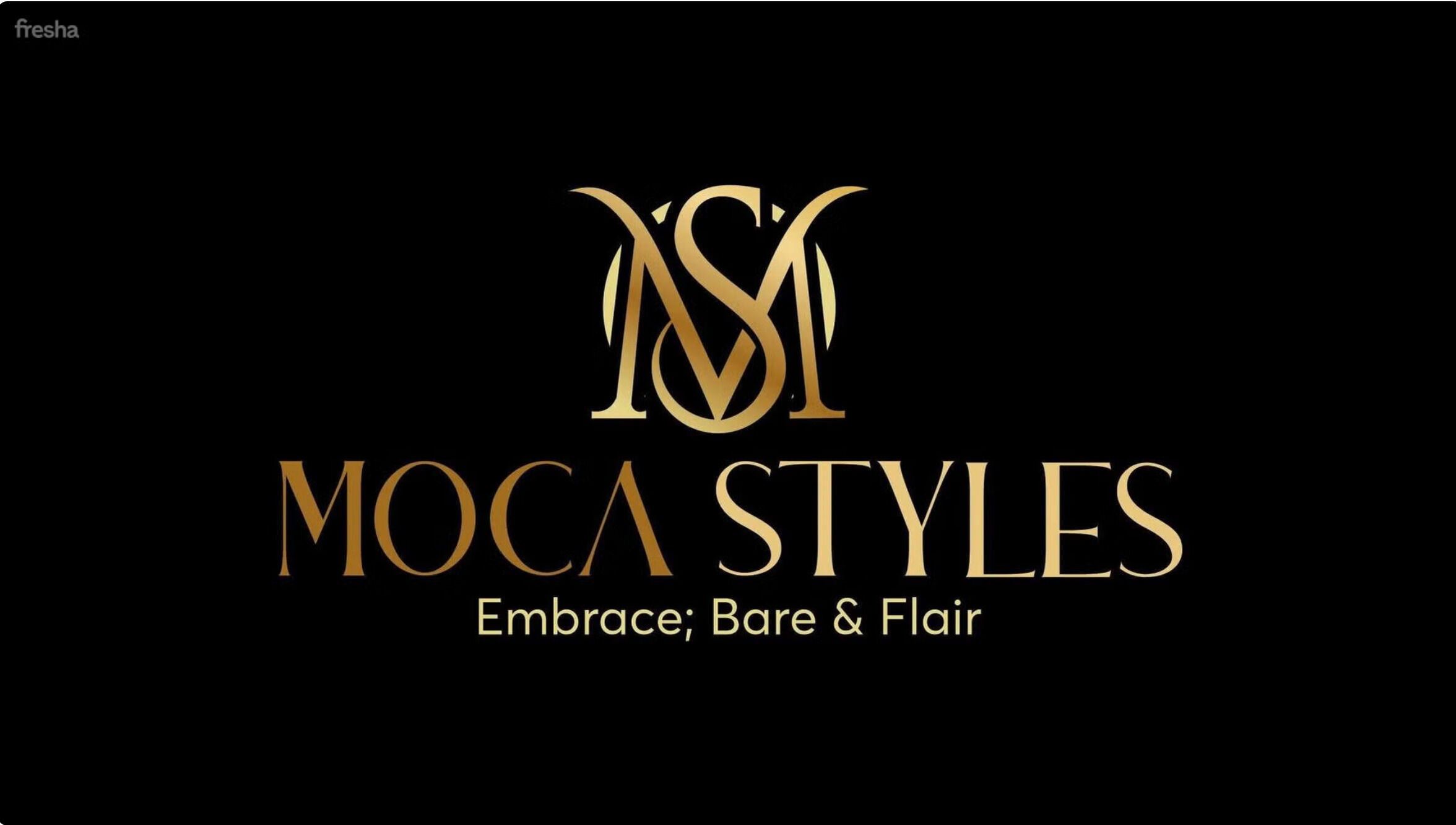 Elegant Moca Styles logo featuring gold text on black background in Lusaka, Lusaka Province, ZM.