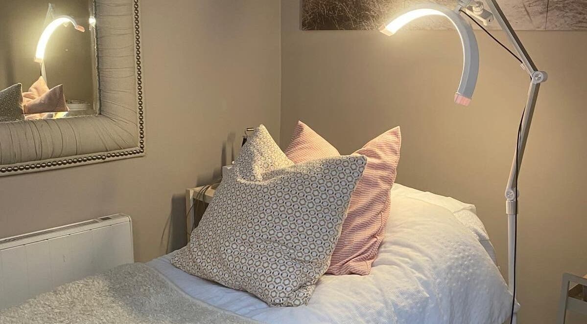 Relaxing treatment room at Glow by Siobhan, The Gym, 1A St Lawrence Rd, Howth, Dublin. Located in Dublin, County Dublin, IE.