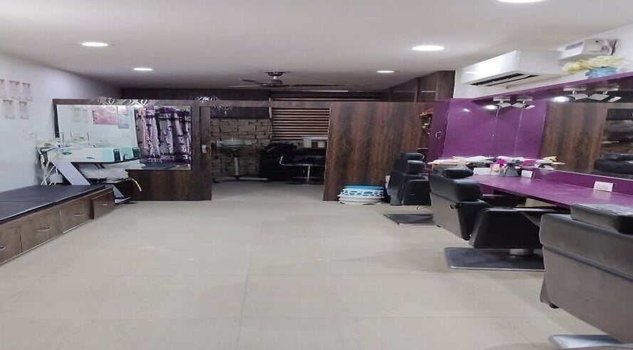 AHORA LUX salon interior with stylish chairs and lighting in Ludhiana, Punjab, IN.