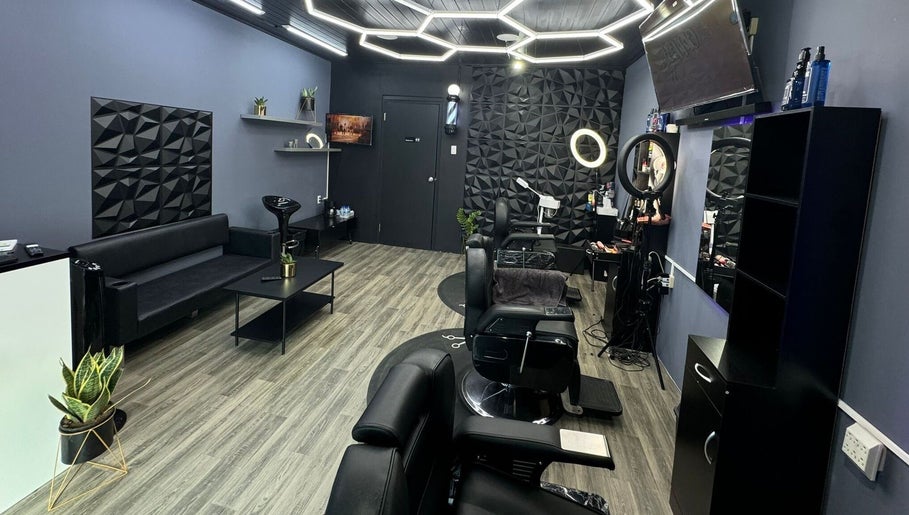 Modern interior of Gentlemen Barbershop & Hairstyling, Willemstad, Curaçao, CW, featuring sleek design and chic decor.