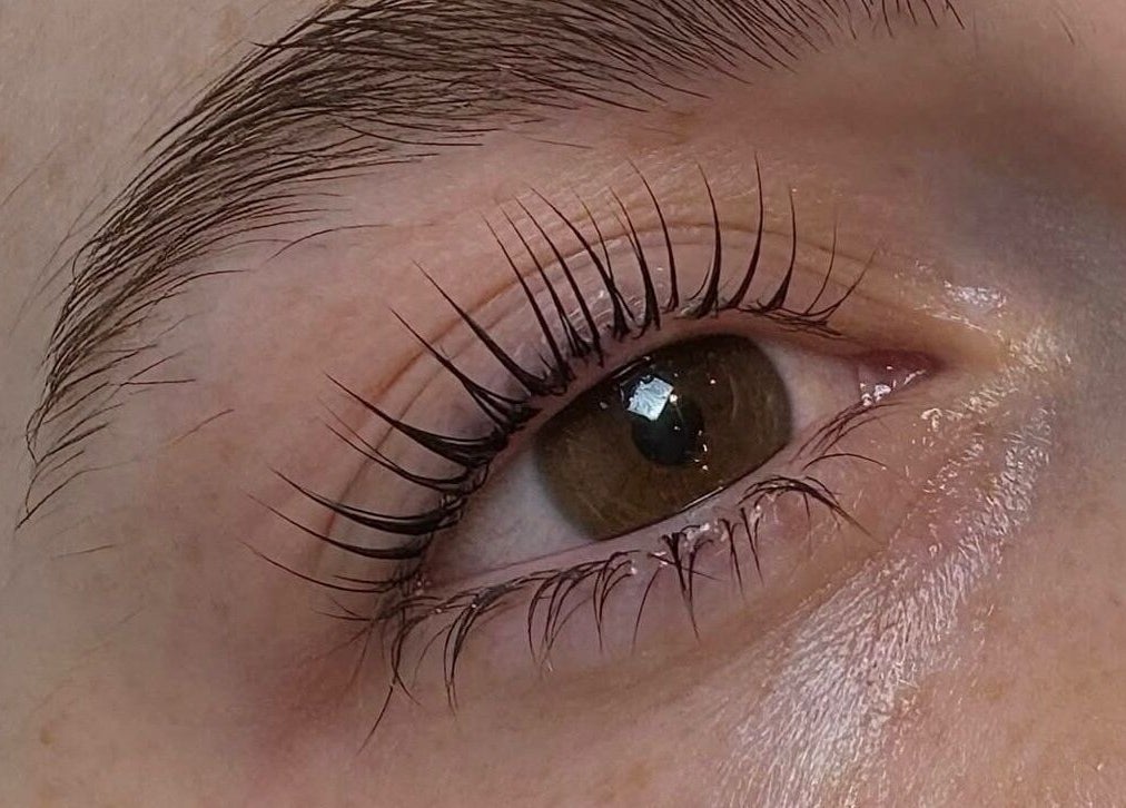 "Enhanced eyelashes at The Loft, Colchester, England, GB, showcasing a natural curl and length."