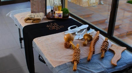Relaxing setup with spa tools and slippers at ORA10 SPA - Home Service, Riyadh, Riyadh Province, SA.