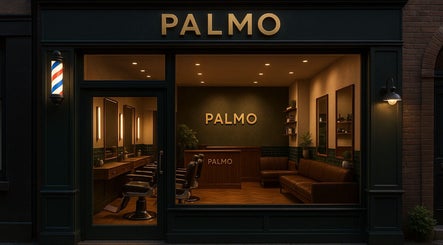 Palmo salon exterior in Stanwell, England, GB with inviting seating and classic design.