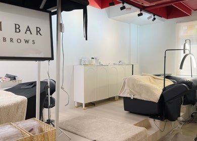 Modern treatment room at The Glam Bar - Liang Seah, Singapore, Singapore, SG, featuring sleek furnishings.