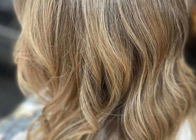 Elegant wavy hairstyle at DALA Hair Salon Ammanford, located in Ammanford, Wales, GB.