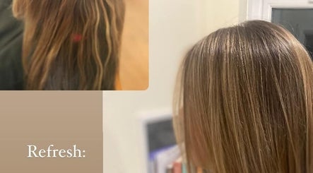 Before and after hair transformation at DALA Hair Salon Ammanford, Ammanford, Wales, GB showcasing sleek highlights.