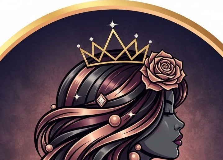 Elegant illustration of a woman with a crown at Nicole Rose Luxe, Duluth, Georgia, US.