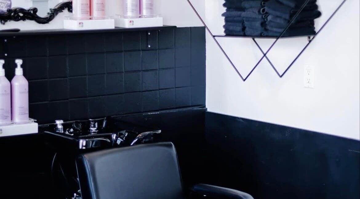 Elegant salon chair and products at Picutsso Downtown Charlottetown, Charlottetown, Prince Edward Island, CA.