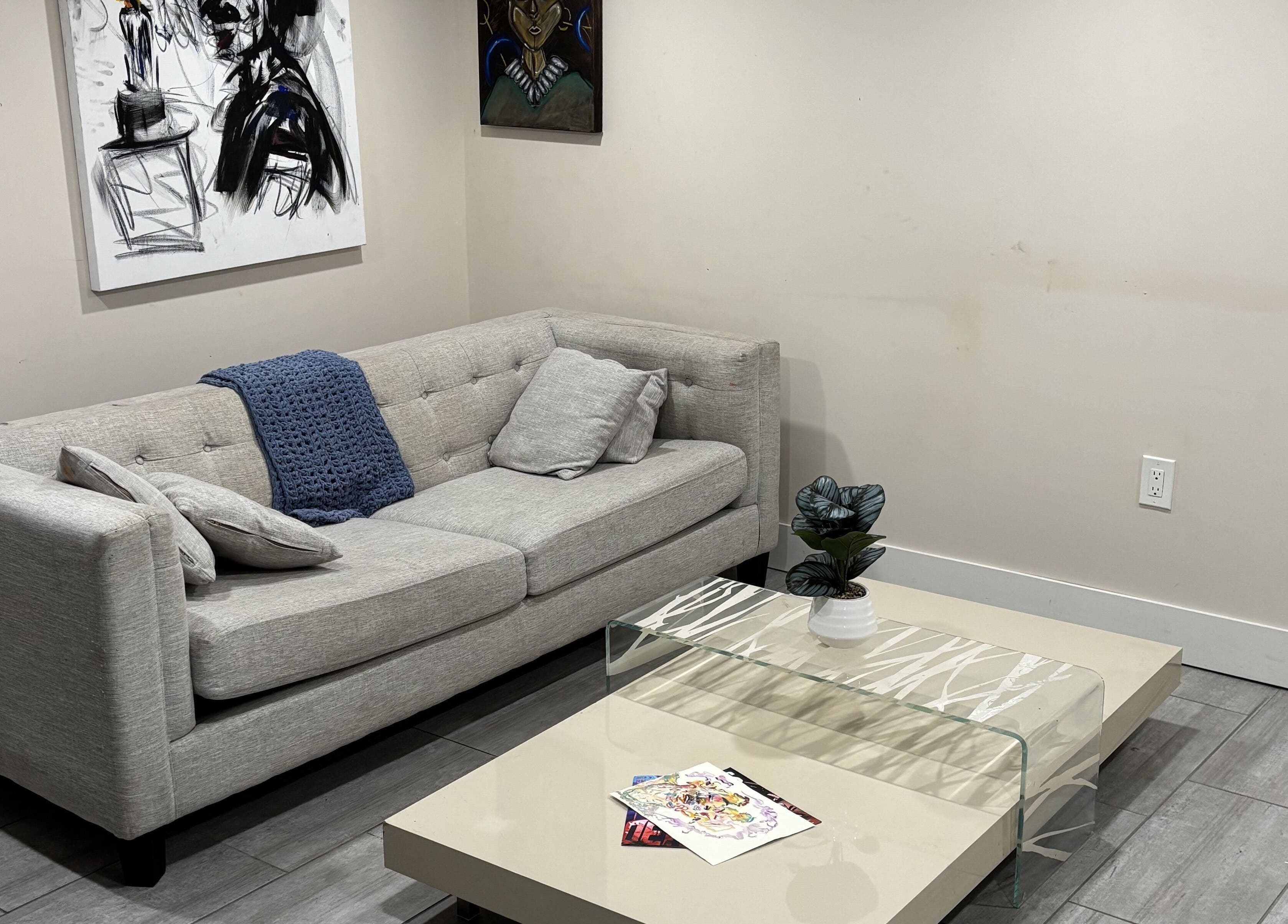 Cozy seating area at Picutsso Campus Friendly Location, Charlottetown, Prince Edward Island, CA.