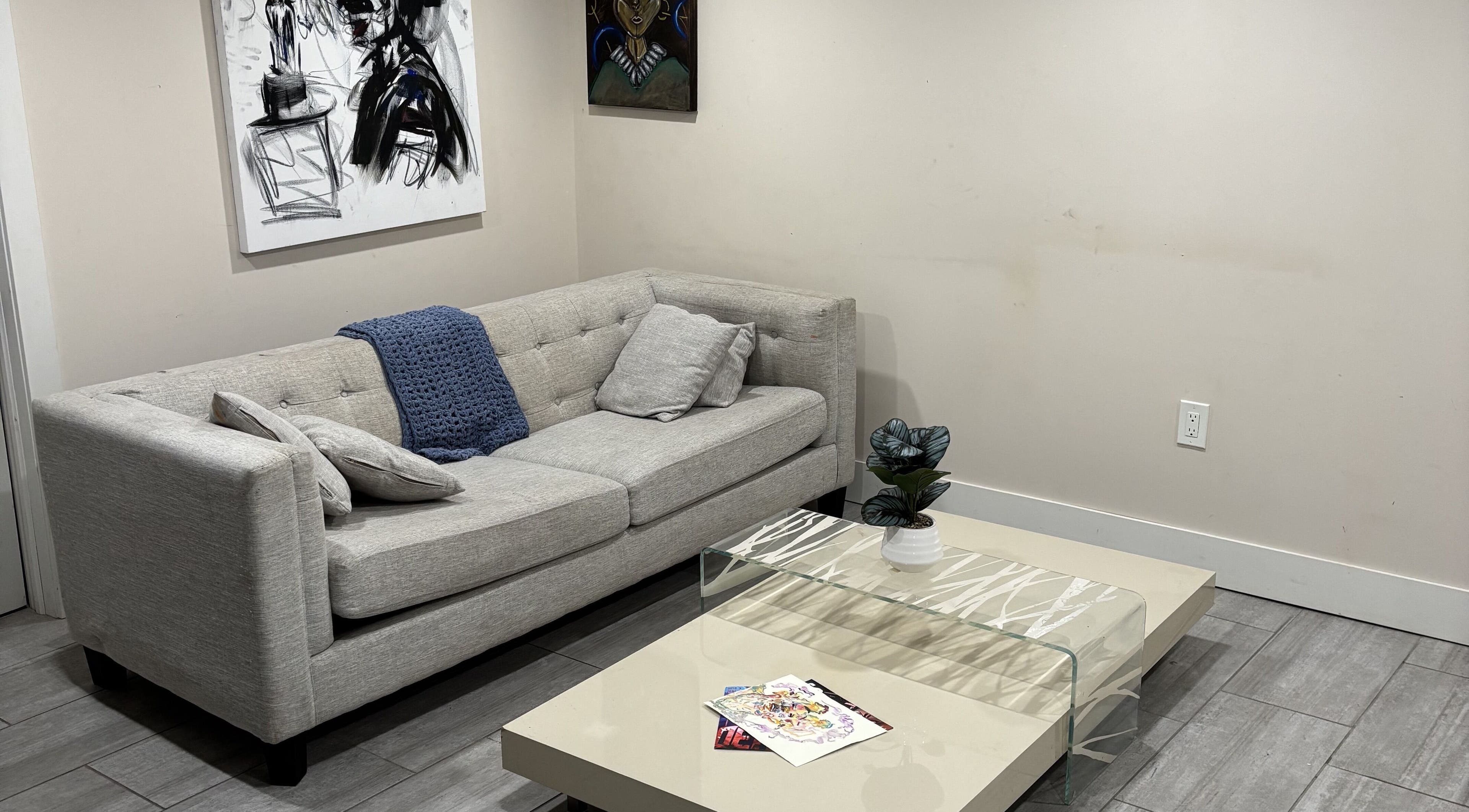 Cozy seating area at Picutsso Campus Friendly Location, Charlottetown, Prince Edward Island, CA.