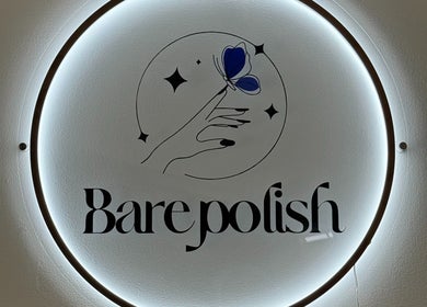 Elegant Barepolish logo with butterfly in Sterling, Virginia, US.