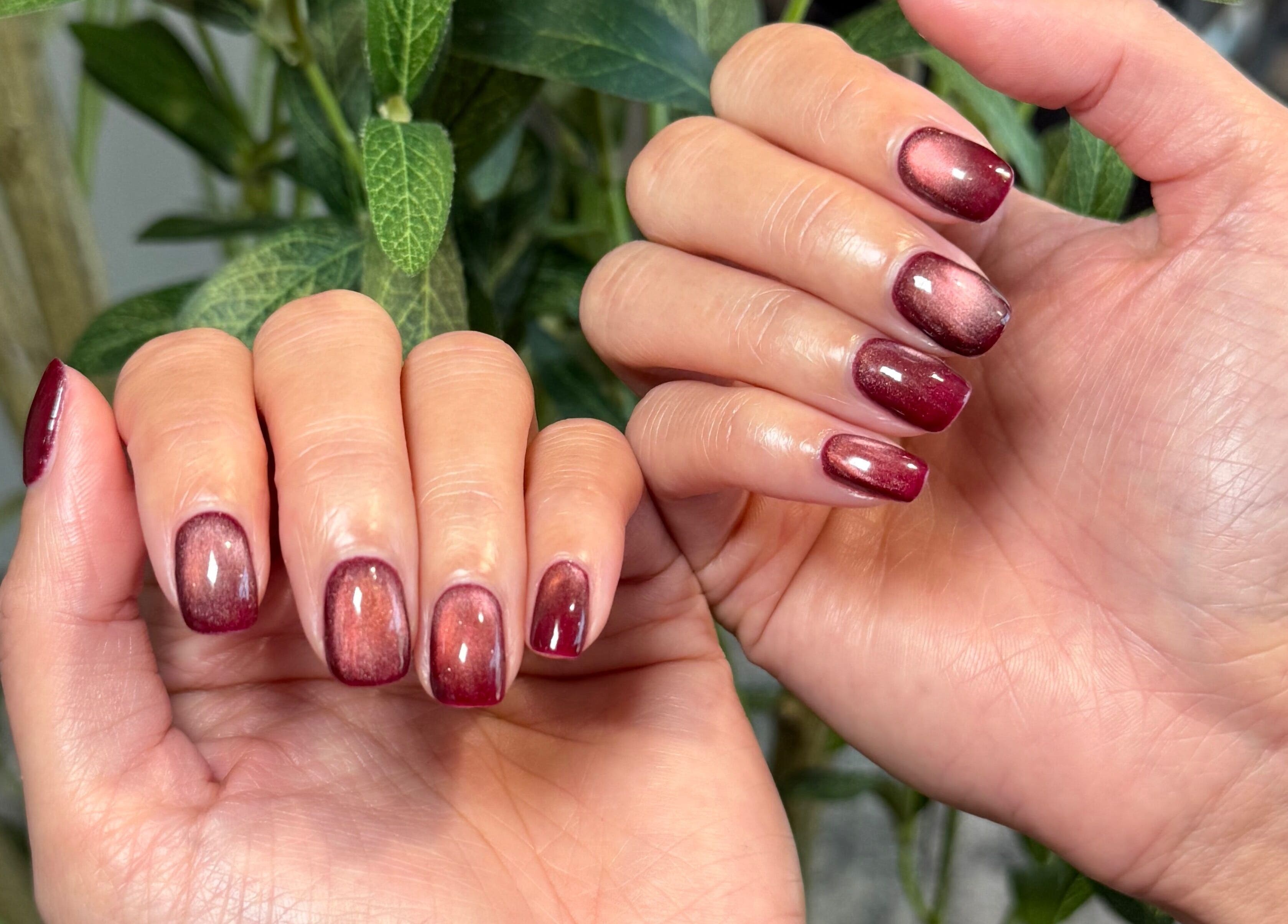 Elegant red nail art at Barepolish, Sterling, Virginia, US. Perfect for a stylish look.