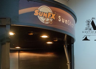 SunFX Pro tanning booth at A Scent of Beauty, Woodcroft, South Australia, AU for a flawless tan experience.