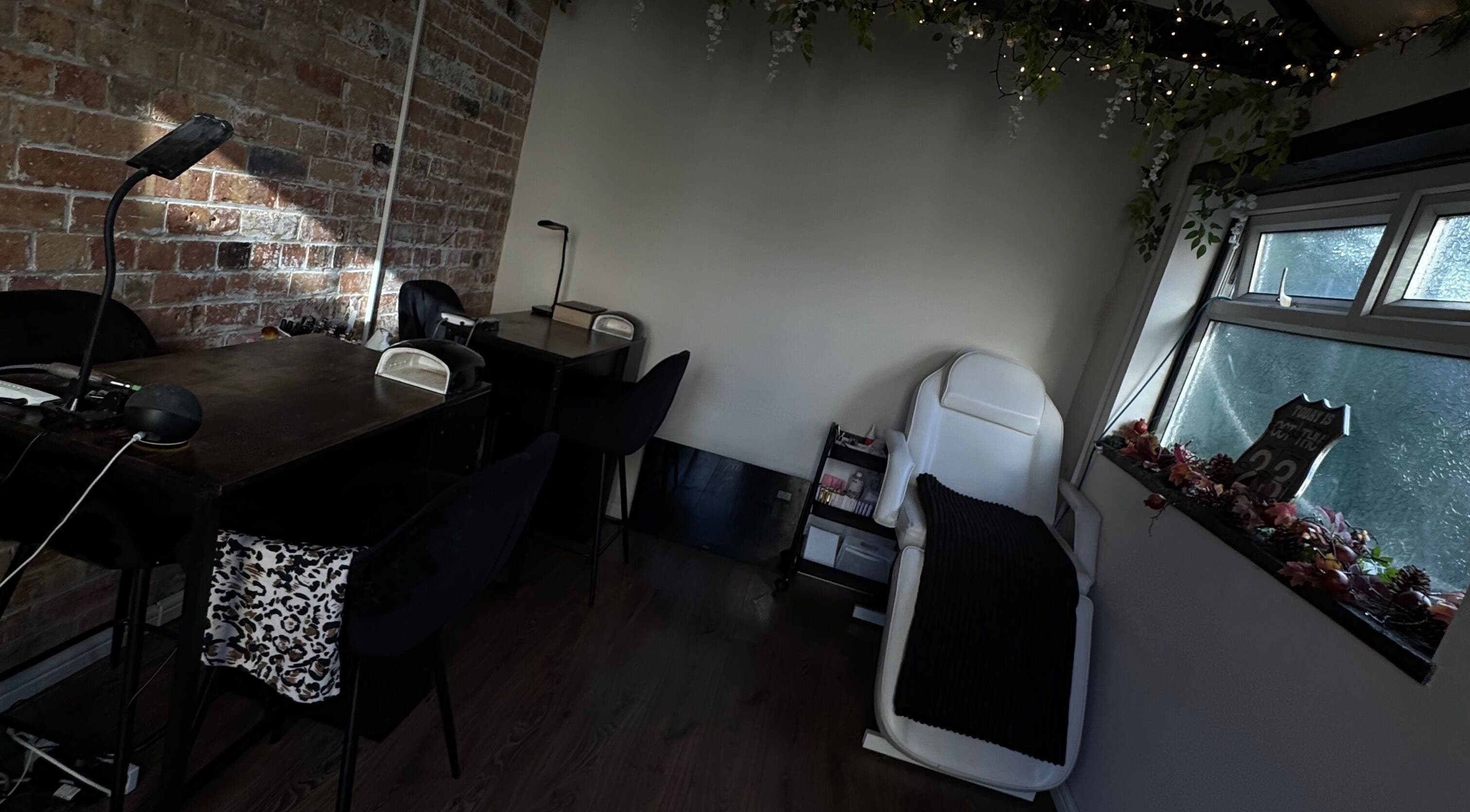 Inviting beauty nook at Lubello’s, Scunthorpe, England, GB with elegant decor and ambient lighting.