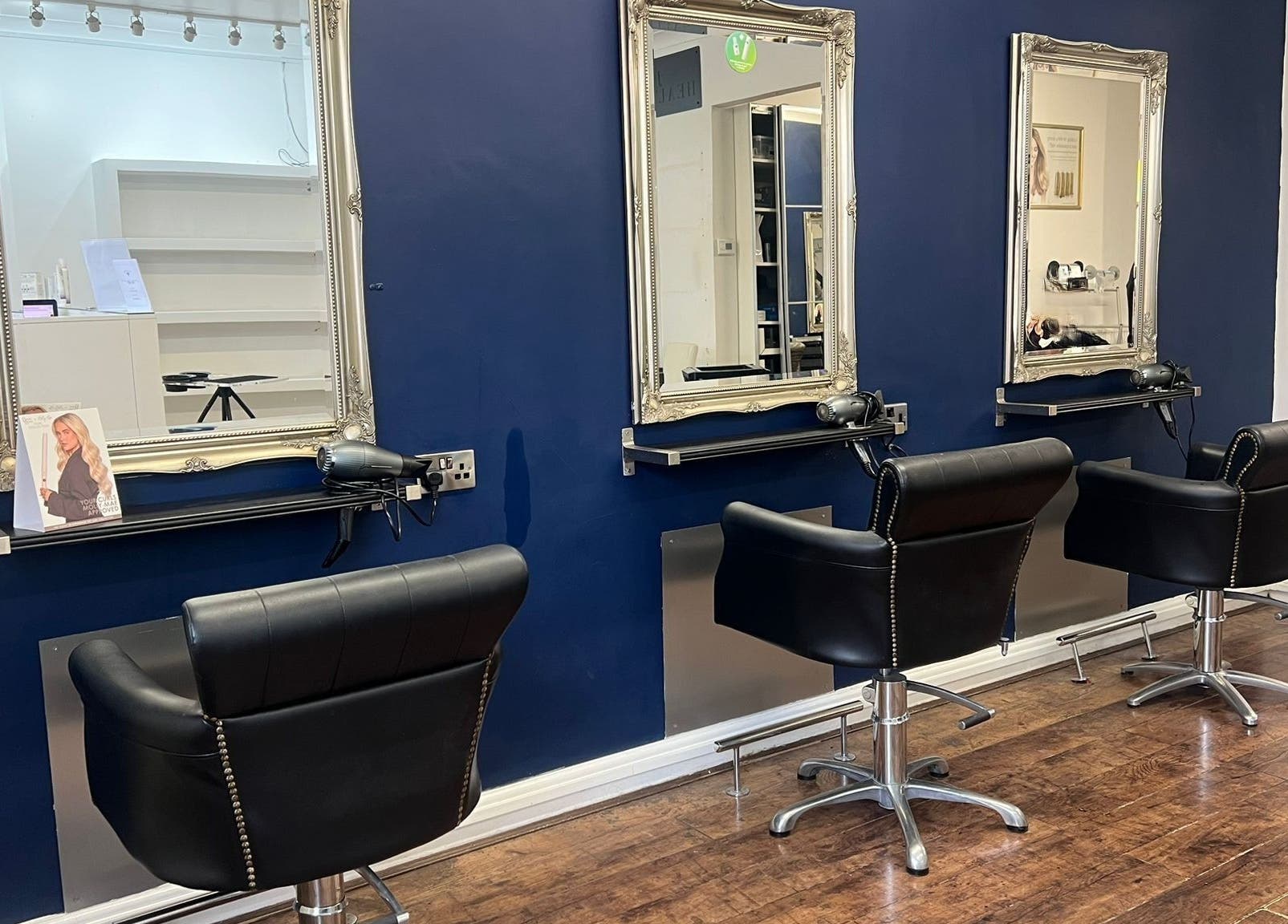 Elegant salon chairs and mirrors at The Salon Langley Park, Langley Park, England, GB.