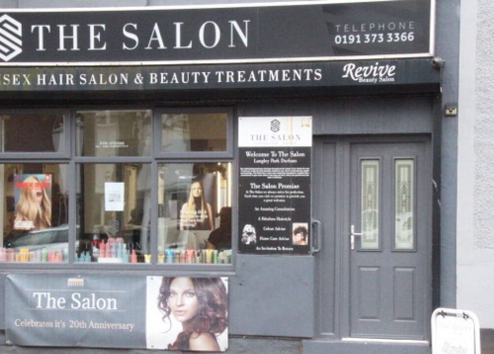 The Salon Langley Park in Langley Park, England, GB, featuring its stylish exterior with modern signage.