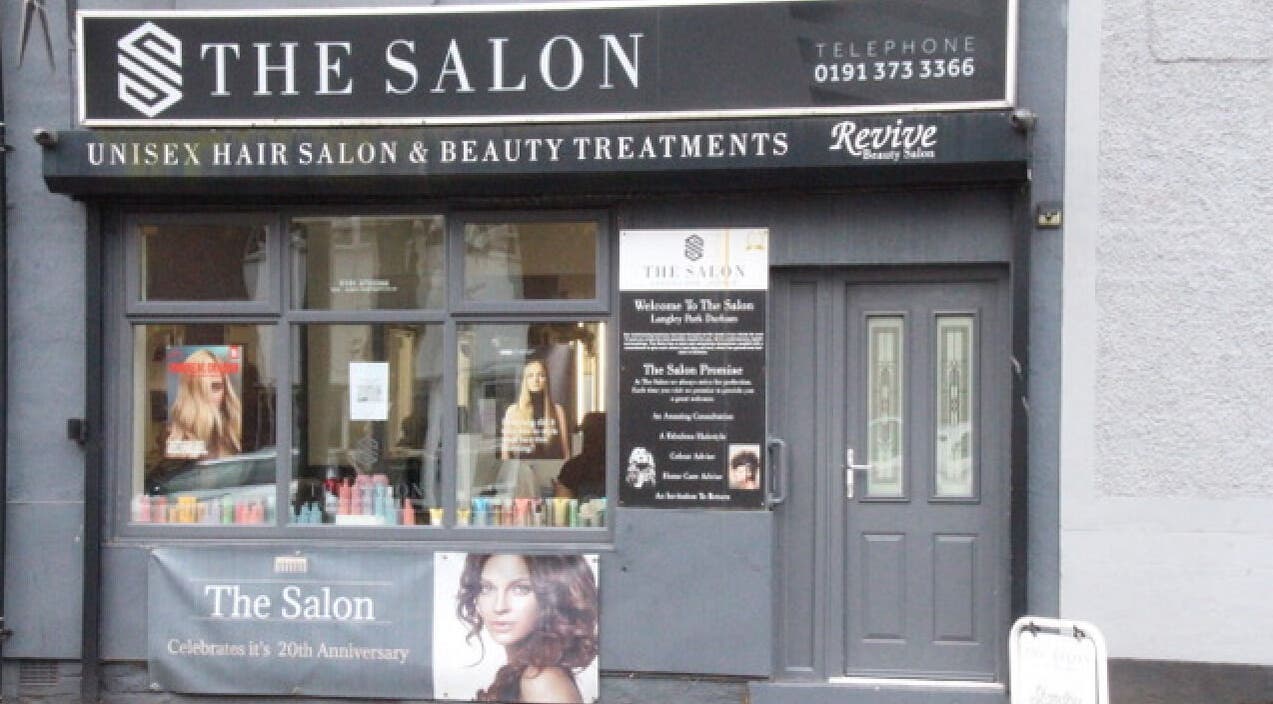 The Salon Langley Park in Langley Park, England, GB, featuring its stylish exterior with modern signage.