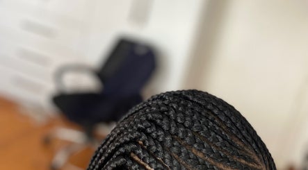 Intricate braids at Esperance beauty bar in East London, Eastern Cape, ZA.